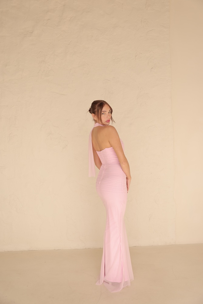 שמלת ערב מקסי נוארה ורוד 2