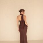 שמלת ערב מקסי נוארה חום