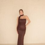 שמלת ערב מקסי נוארה חום 3