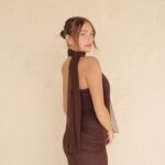 שמלת ערב מקסי נוארה חום 4