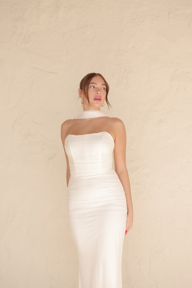 שמלת ערב מקסי נוארה לבן 1