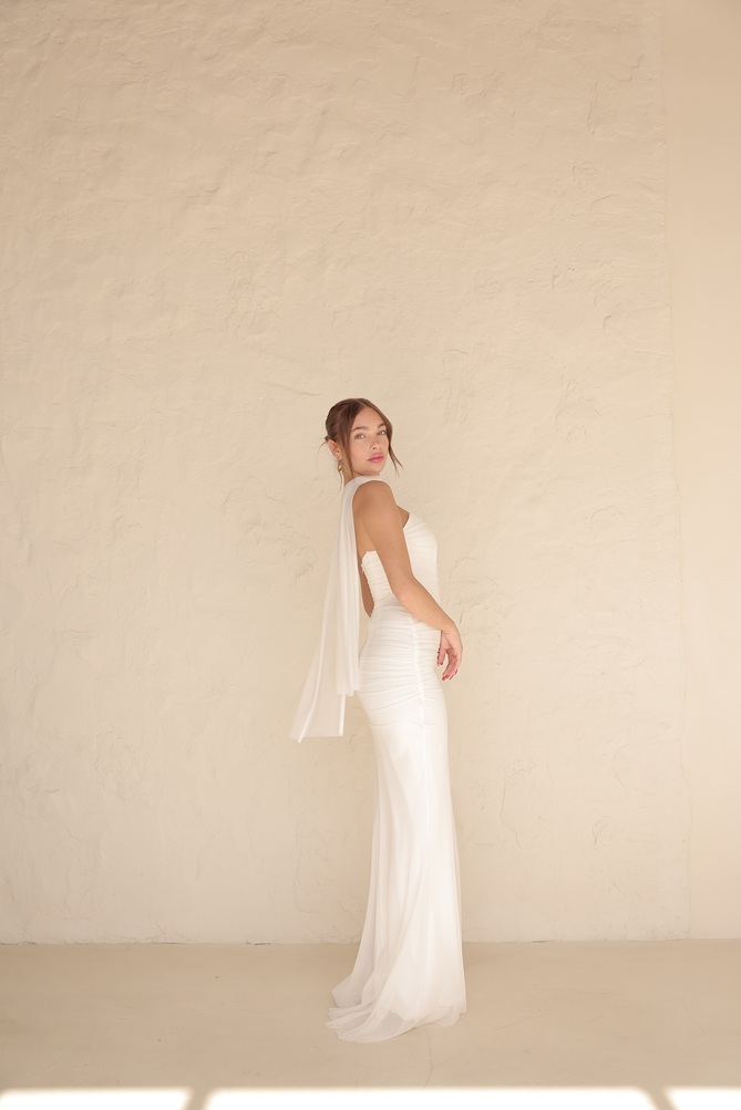 שמלת ערב מקסי נוארה לבן