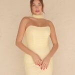 שמלת ערב מקסי נוארה צהוב 4