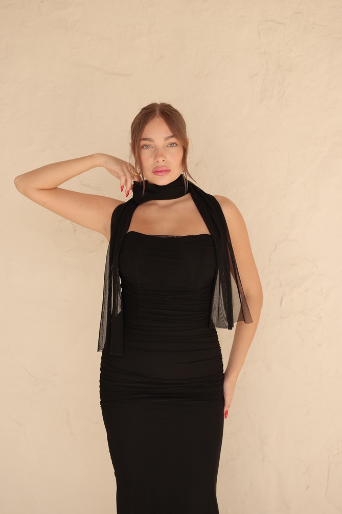 שמלת ערב מקסי נוארה שחור 2