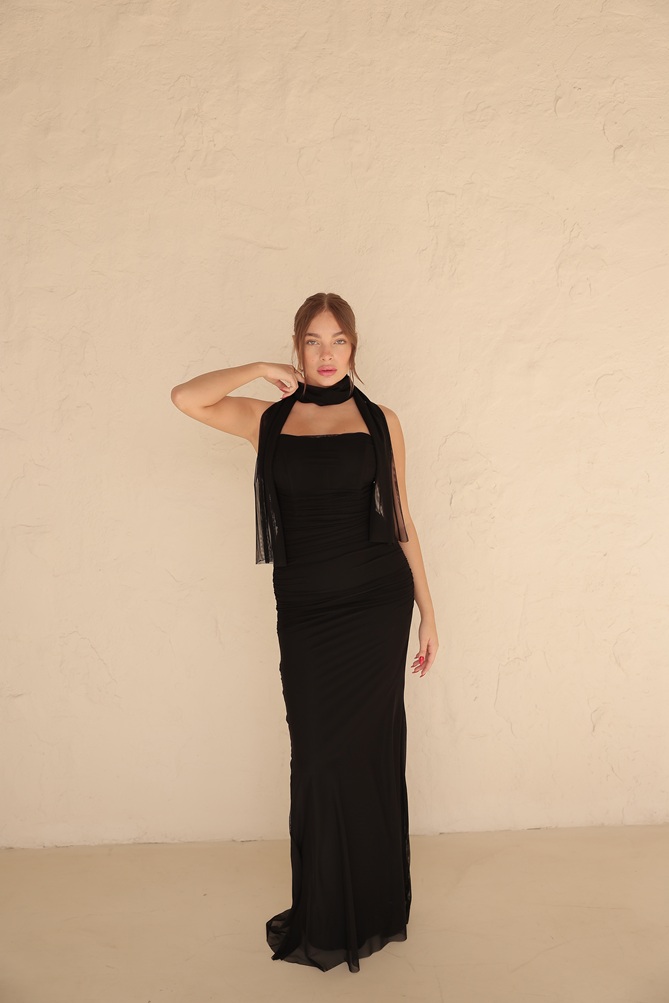 שמלת ערב מקסי נוארה שחור 3 שמלת ערב מקסי נוארה שחור 3