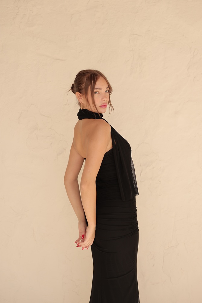 שמלת ערב מקסי נוארה שחור