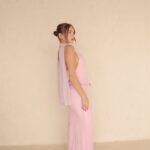 שמלת ערב מקסי ניסאן ורוד