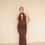 שמלת ערב מקסי ניסאן חום 2