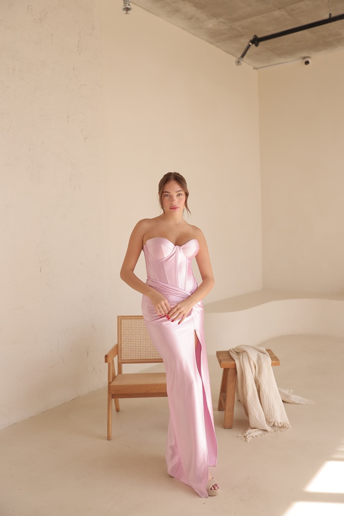 שמלת ערב מקסי עמנואל ורוד 3