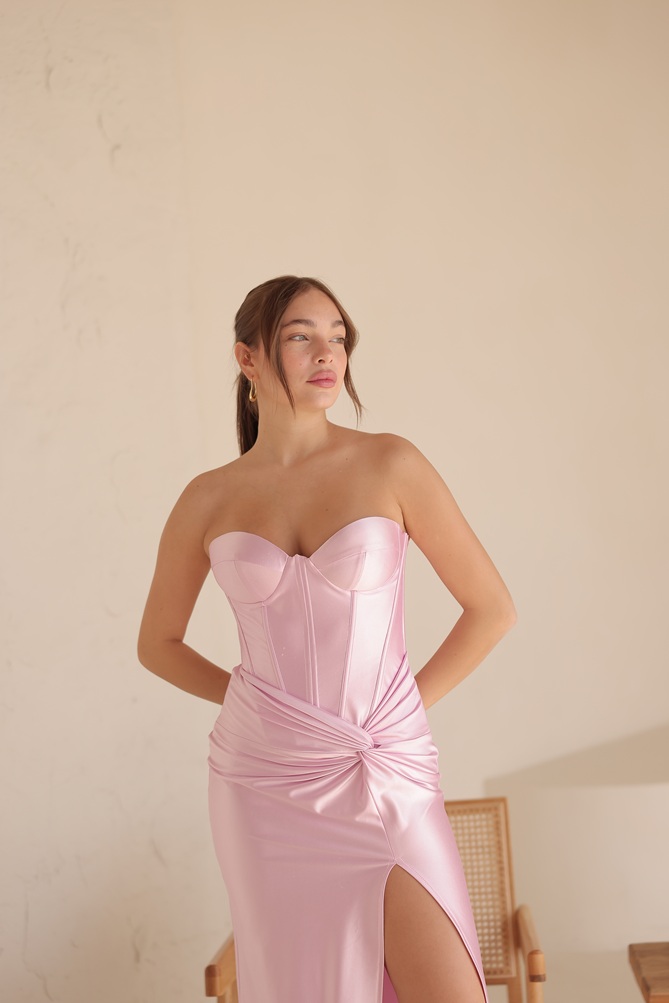 שמלת ערב מקסי עמנואל ורוד 4